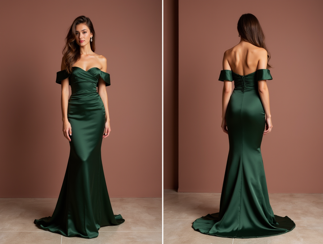 Vintage-Inspired Green Evening Dress & Prom Dress with Beaded Fringe