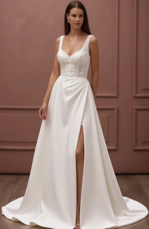 Elegant A-Line Gown with Layers of Soft Tulle for a Princess Look