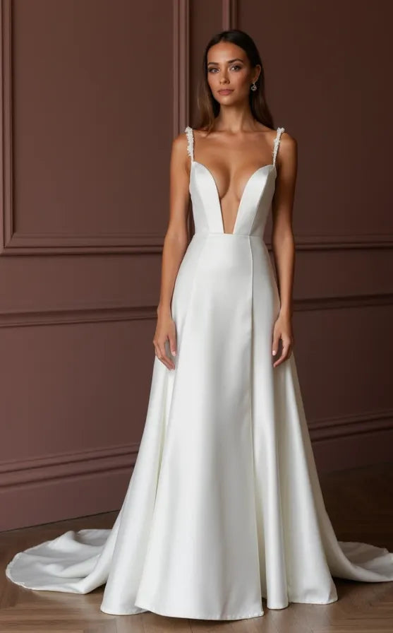 A-Line Wedding Dress for Garden Weddings with a Light and Airy Feel
