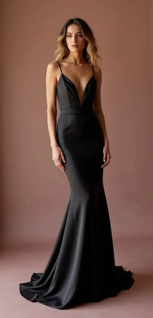 Black Wedding Dress with a Dramatic Silhouette for an Elegant Look