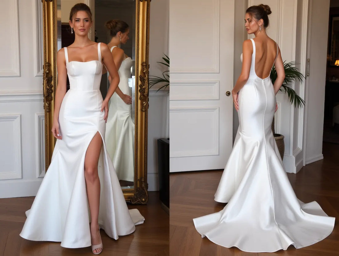 Mermaid Wedding Dress with Floral Embellishments for a Whimsical Look