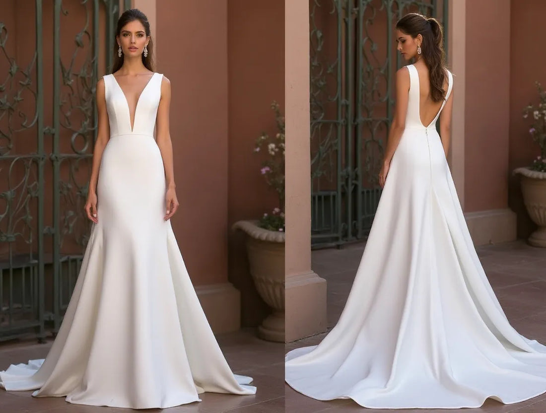 Elegant A-Line Wedding Gown with Subtle Sparkle for a Glam Look