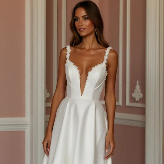 Classic A-Line Wedding Dress with a Timeless and Chic Design