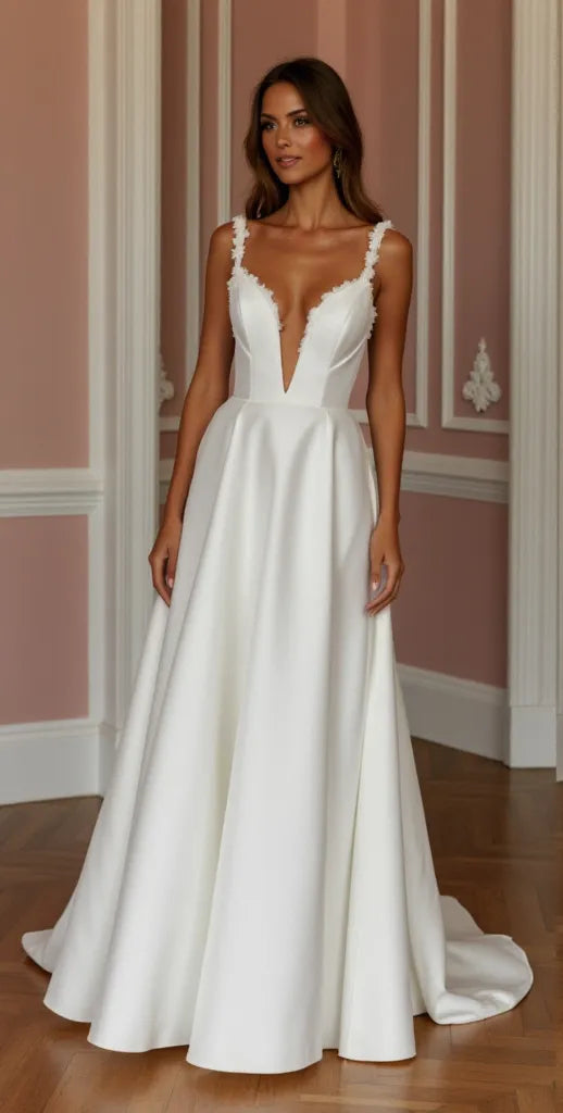 Classic A-Line Wedding Dress with a Timeless and Chic Design
