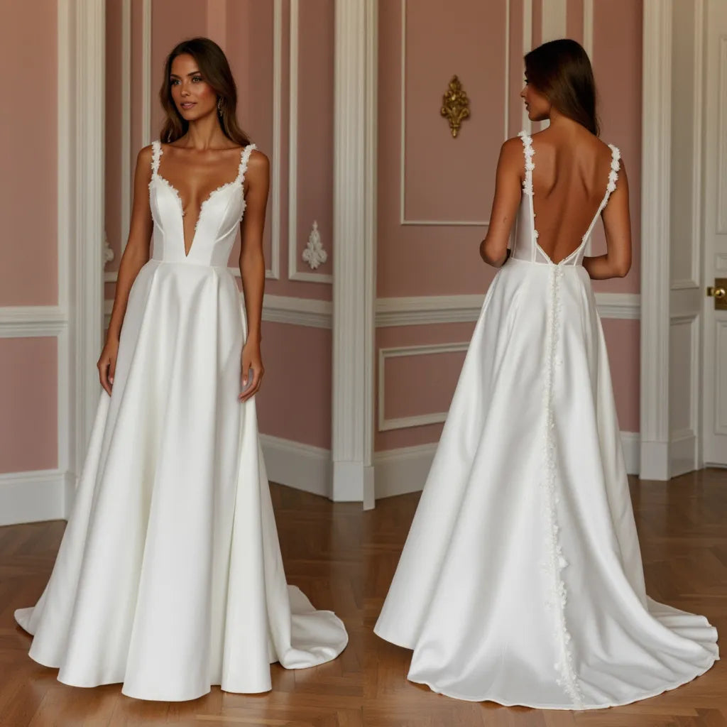 Classic A-Line Wedding Dress with a Timeless and Chic Design