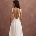 A-Line Bridal Dress with a Deep V-Neck for a Chic and Modern Bride