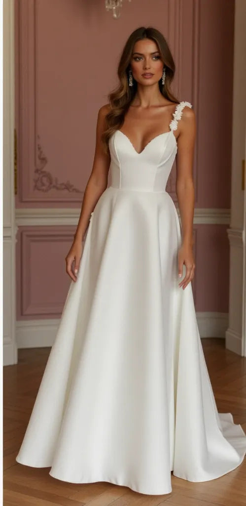 Elegant A-Line Bridal Gown for a Sophisticated Wedding Style