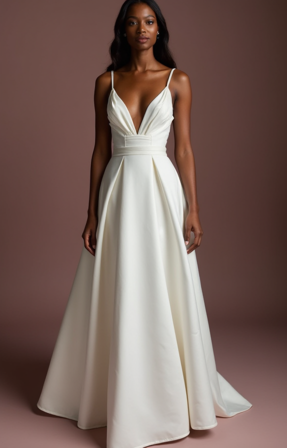 Classic White A-Line Wedding Dress with Delicate Lace Appliqué