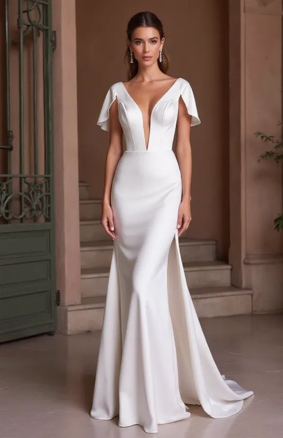 Romantic A-Line Wedding Gown with a Sheer Bodice for a Soft Look