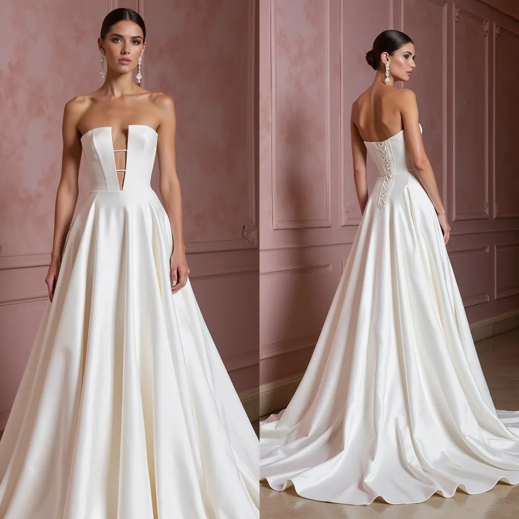A-Line Wedding Gown with a Flowing Skirt for a Graceful Look