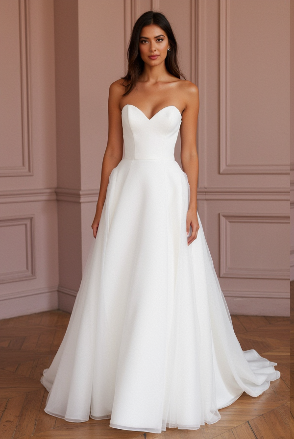 Classic White Ball Gown Wedding Dress for a Princess-Inspired Wedding