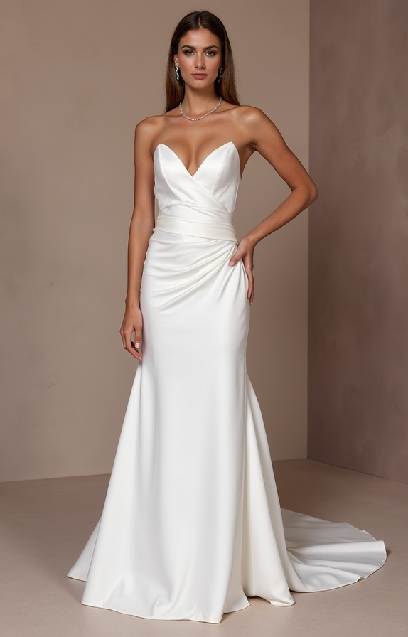 Sexy White Mermaid Wedding Gown with an Off-the-Shoulder Neckline for a Romantic Touch