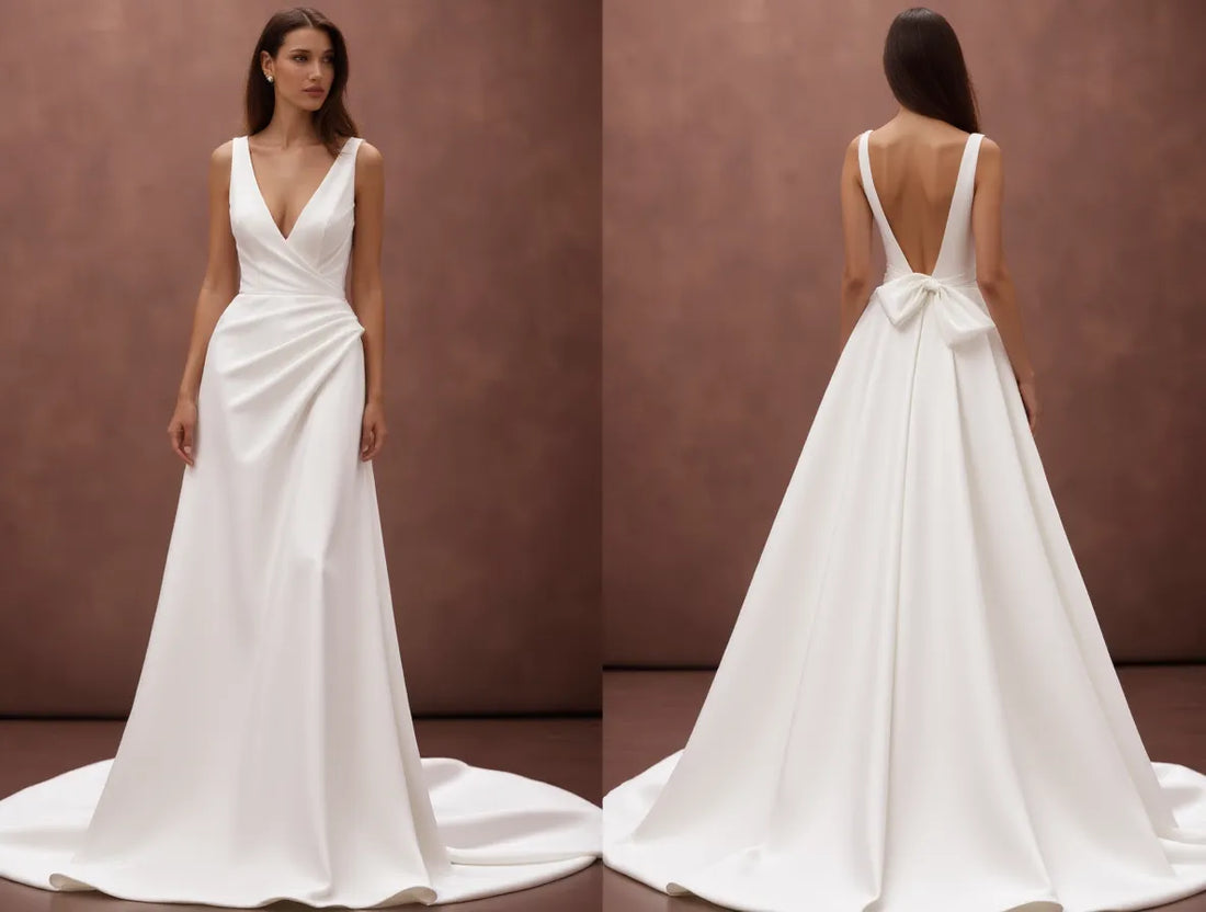 A-Line Wedding Dress with a Sparkling Sequin Detail for a Glamorous Look