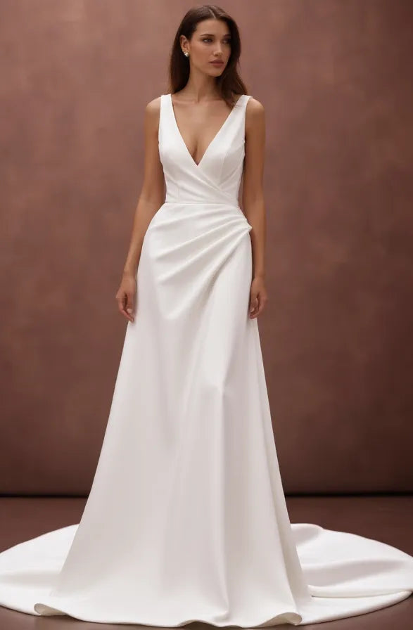 A-Line Wedding Dress with a Sparkling Sequin Detail for a Glamorous Look