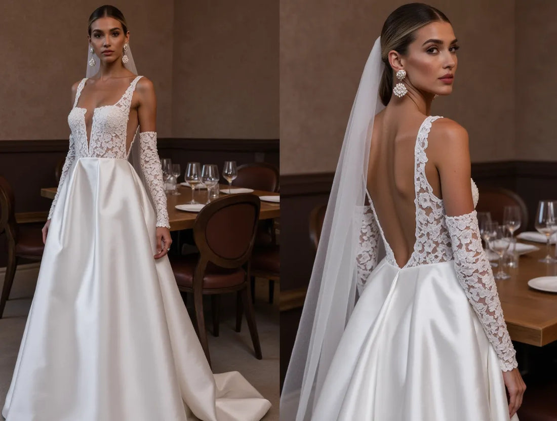 Beautiful A-Line Wedding Dress with Beaded Details for Extra Sparkle