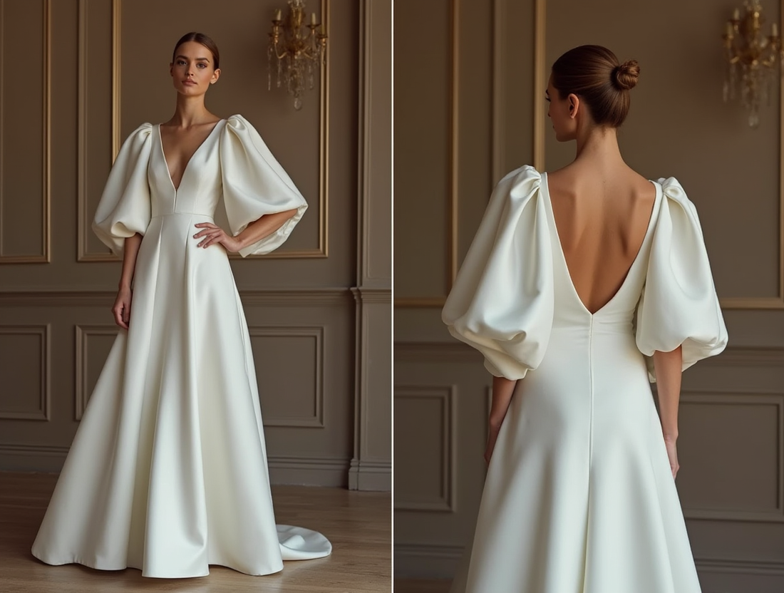 A-Line White Wedding Dress with a Low Back for a Sexy, Elegant Look