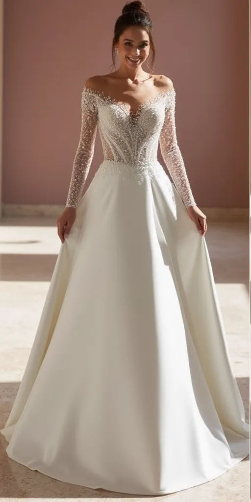 Elegant Princess Wedding Dress with a Classic and Timeless Design