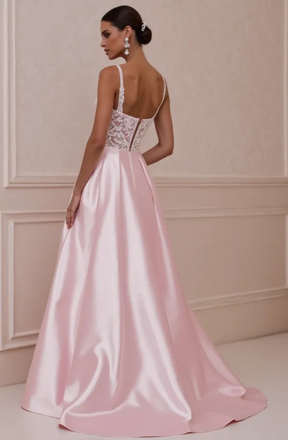 A-Line Bridal Gown with a Romantic Illusion Neckline