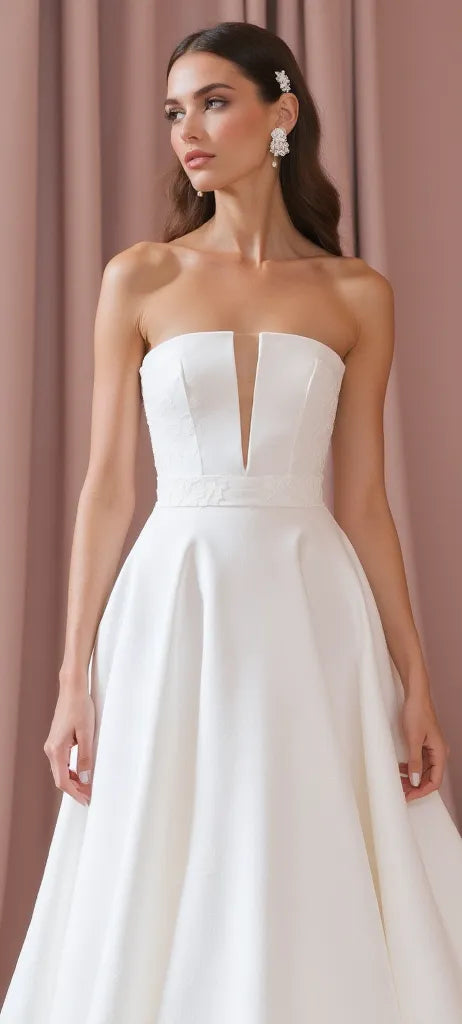 Elegant A-Line Wedding Dress with a Sweetheart Neckline