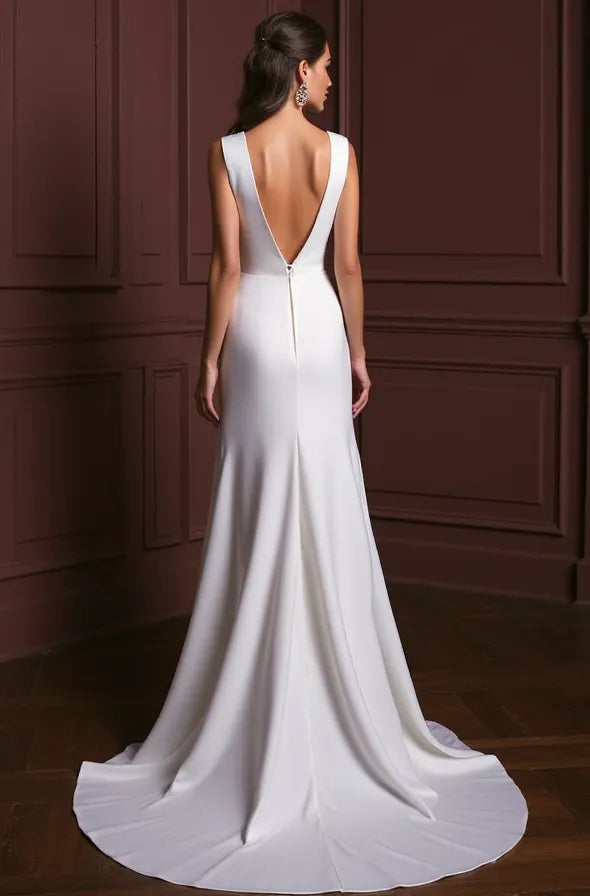 Simple A-Line Wedding Dress for Minimalist Brides