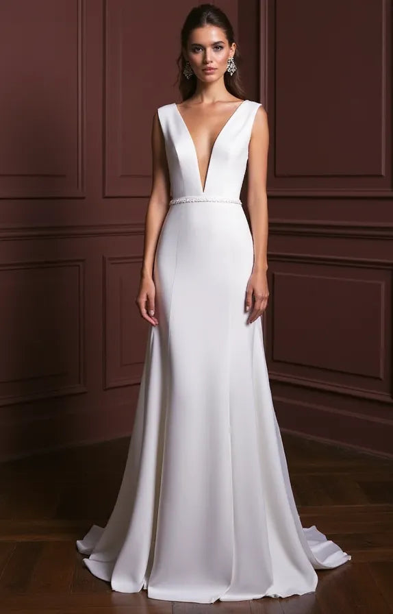 Simple A-Line Wedding Dress for Minimalist Brides