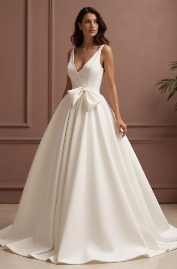 Elegant Princess Wedding Dress with a Lace Bodice for a Romantic Touch