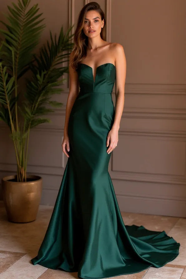 Elegant Evening Dress and Prom Gown with a Wrap Bodice for a Chic Style