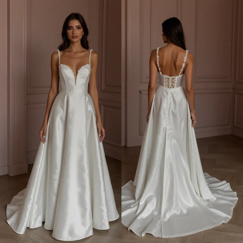 A-Line Wedding Dress with Beaded Bodice for a Glamorous Look