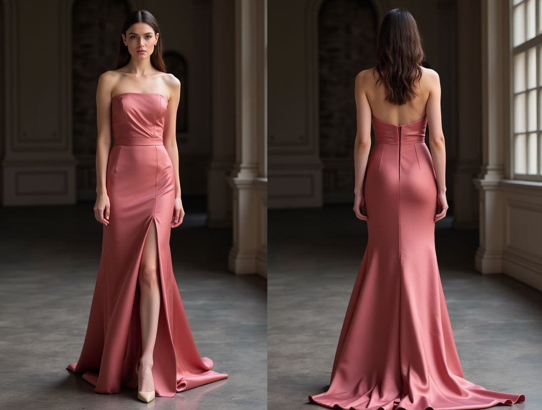 Elegant Pink Evening Dress & Prom Dress with Beaded Straps and Flowing Skirt