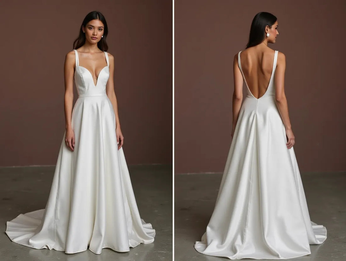 A-Line Wedding Dress with a V-Back for a Subtle Yet Elegant Touch