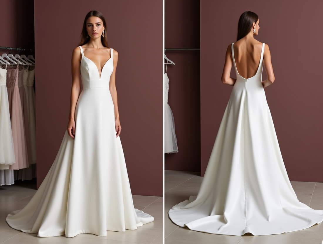 Soft A-Line White Wedding Dress with Draped Layers for an Effortless Style