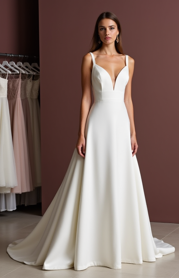 Soft A-Line White Wedding Dress with Draped Layers for an Effortless Style