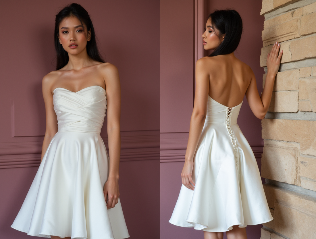 Sexy Mini Short Wedding Dress with a Backless Design for a Stunning Bridal Statement