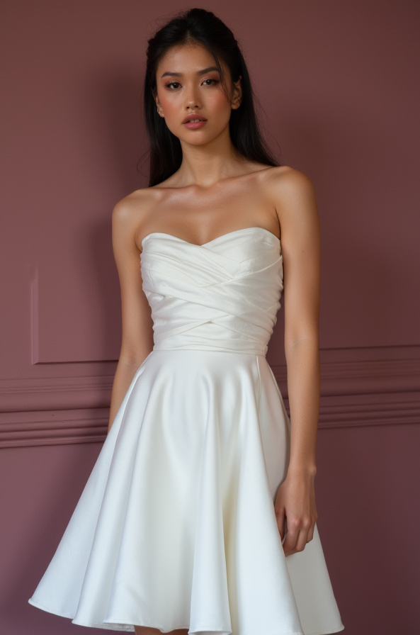 Sexy Mini Short Wedding Dress with a Backless Design for a Stunning Bridal Statement
