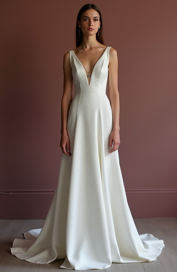 A-Line White Wedding Dress with a Sheer Lace Skirt for a Soft, Dreamy Feel