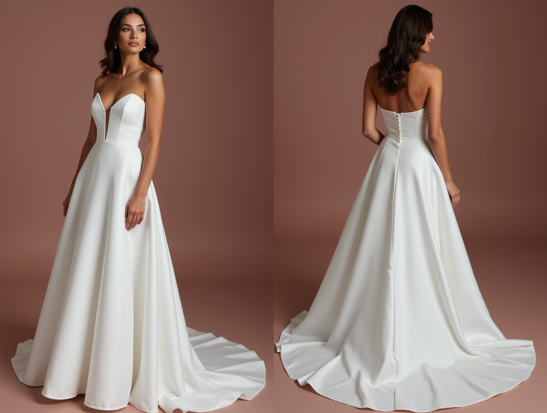 Timeless white A-Line Wedding Dress with a Draped Skirt for a Classic Look