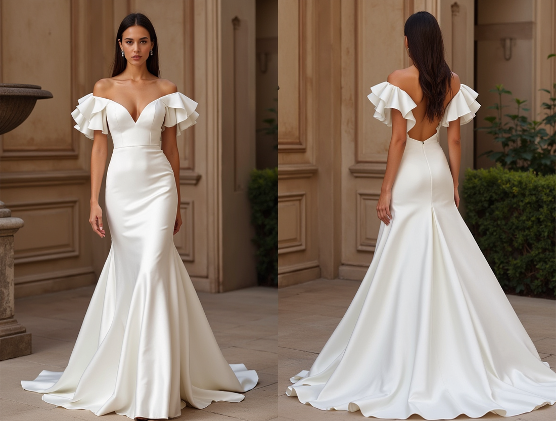 Classic White Mermaid Wedding Dress with a Sweetheart Bodice for a Flattering Fit