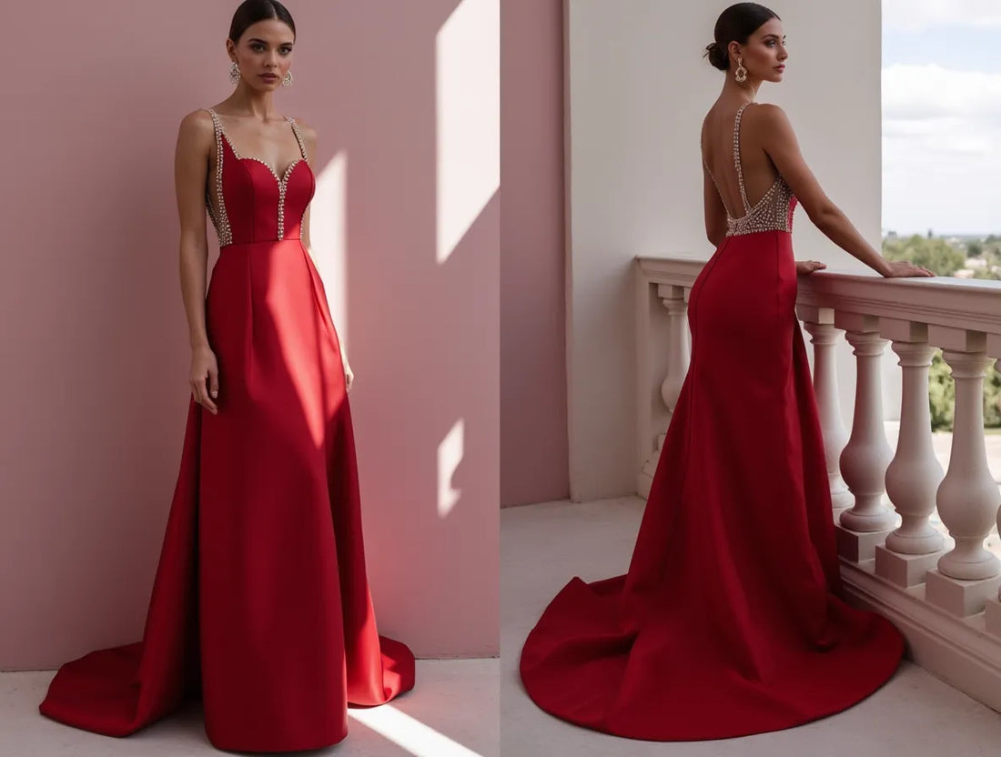 Timeless Evening Dress and Prom Dress with a Pleated Skirt for a Sophisticated Style