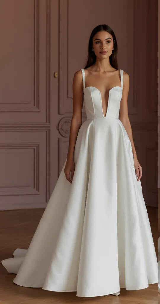 A-Line Wedding Dress with a Corset Bodice for a Flattering Shape