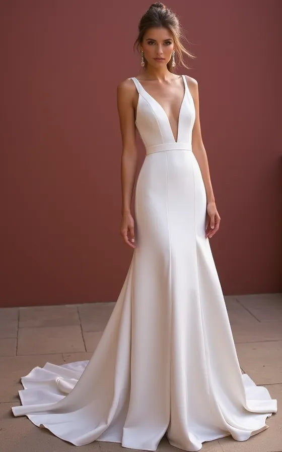 Stunning Mermaid Wedding Dress with a Flared Skirt for a Glamorous Look
