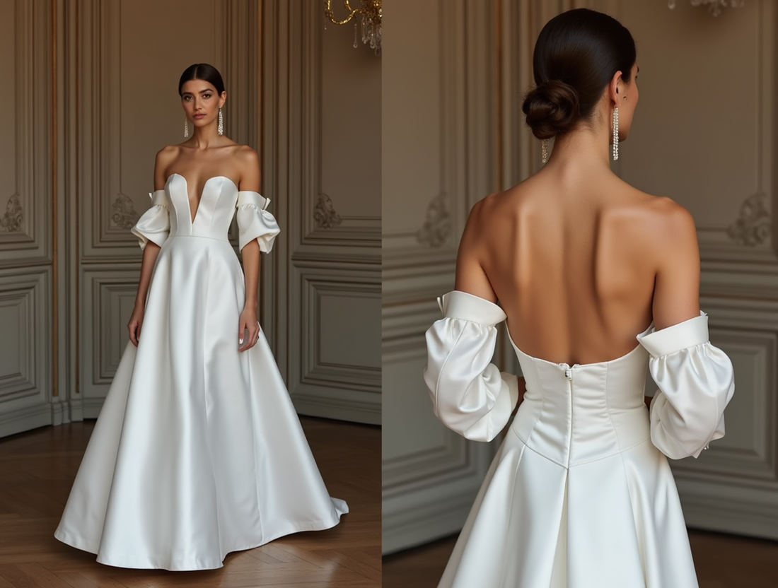 A-Line White Wedding Dress for a Destination Wedding with a Light, Flowing Skirt