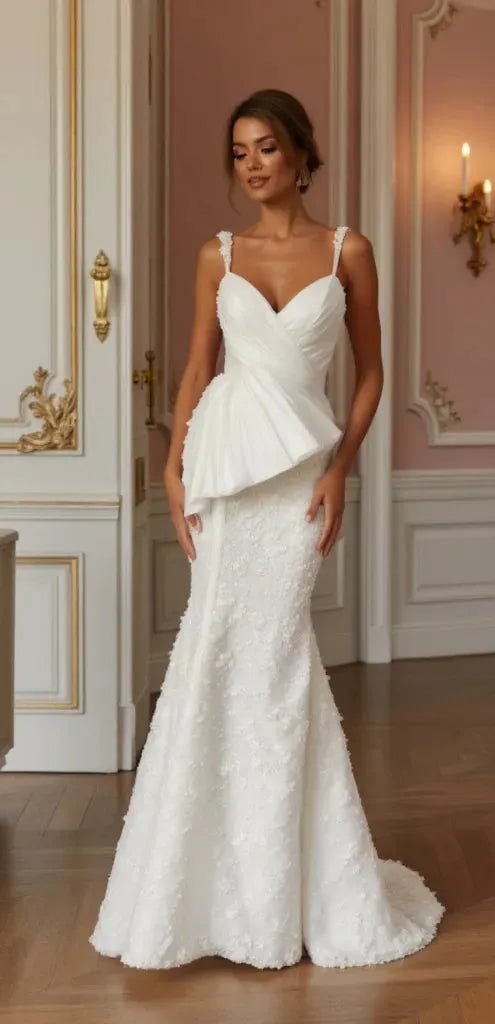 Mermaid Wedding Gown with a Luxurious Long Train for a Grand Entrance