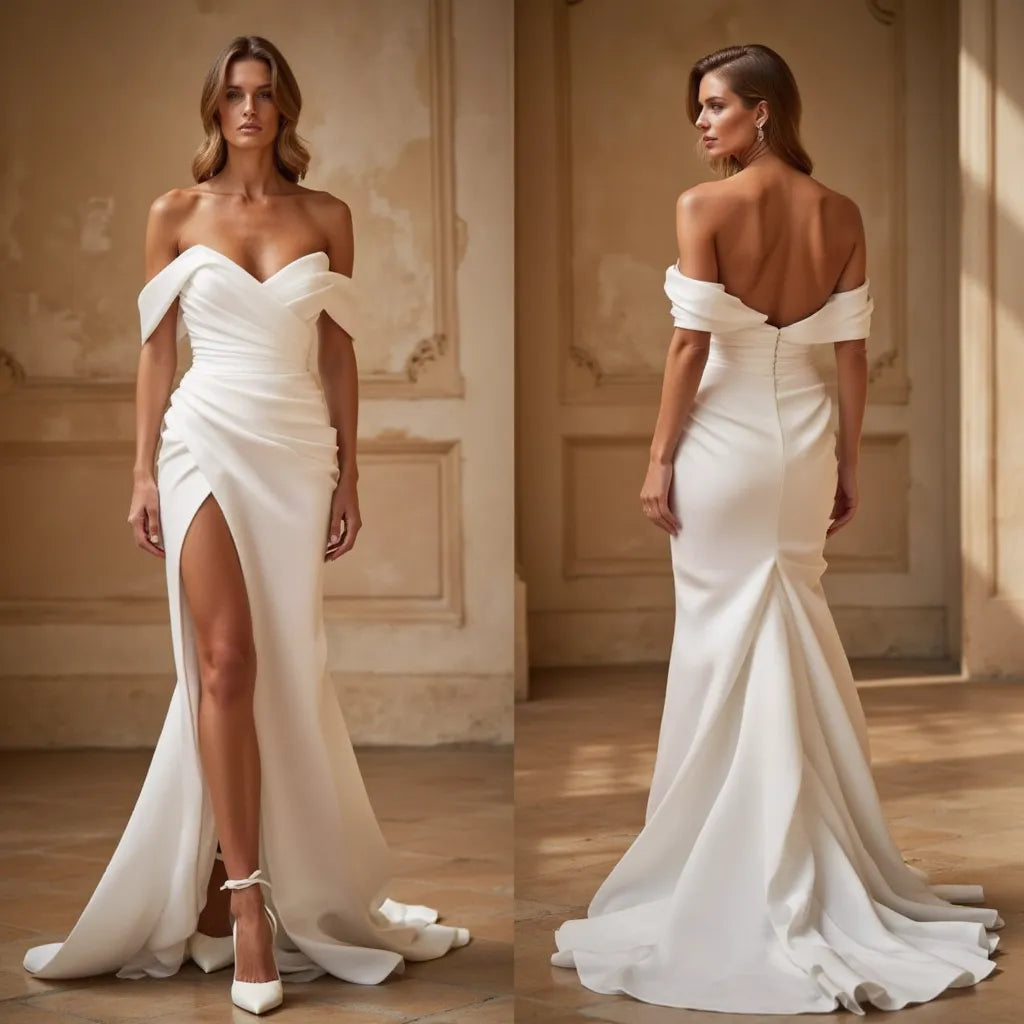 Simple A-Line Bridal Gown for a Chic and Understated Look