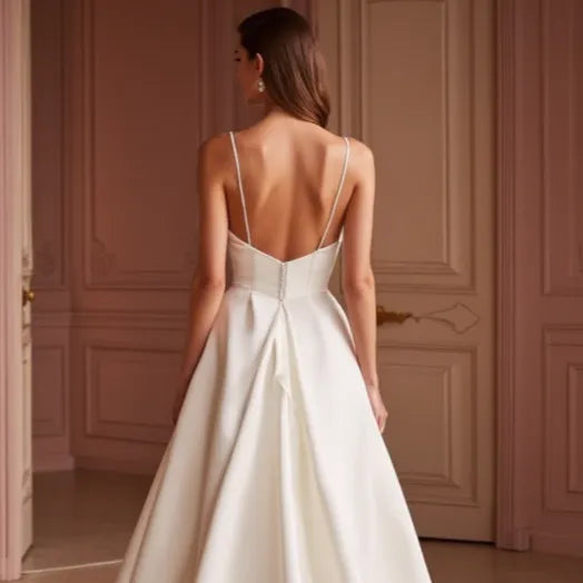 A-Line Wedding Dress for Garden Weddings with Floral Embellishments