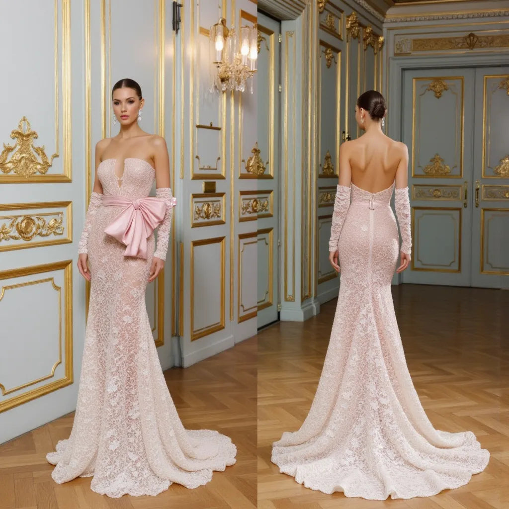 Stunning A-Line Gown with a Lace Overlay for a Delicate Touch