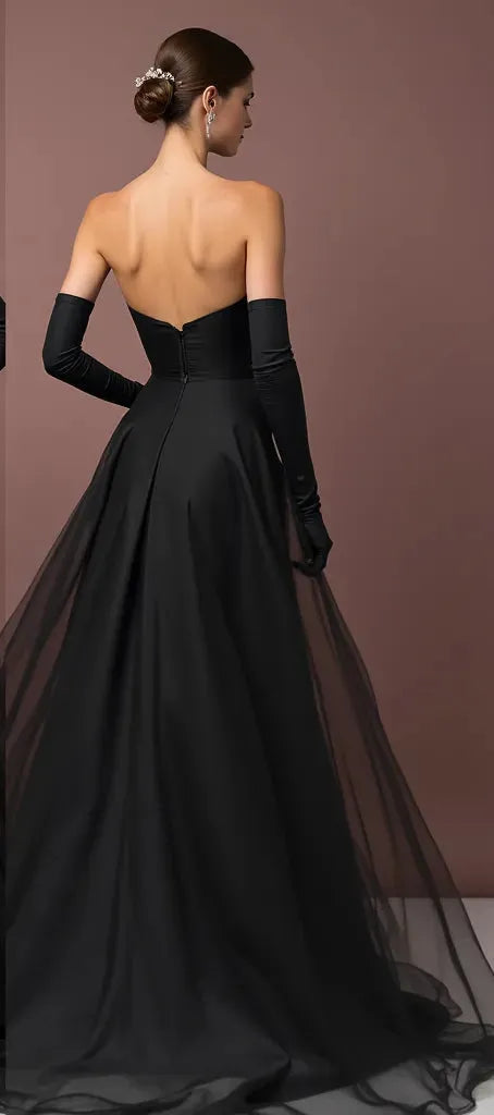 Black Wedding Dress with a Victorian-Inspired Gothic Silhouette