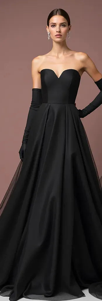 Black Wedding Dress with a Victorian-Inspired Gothic Silhouette