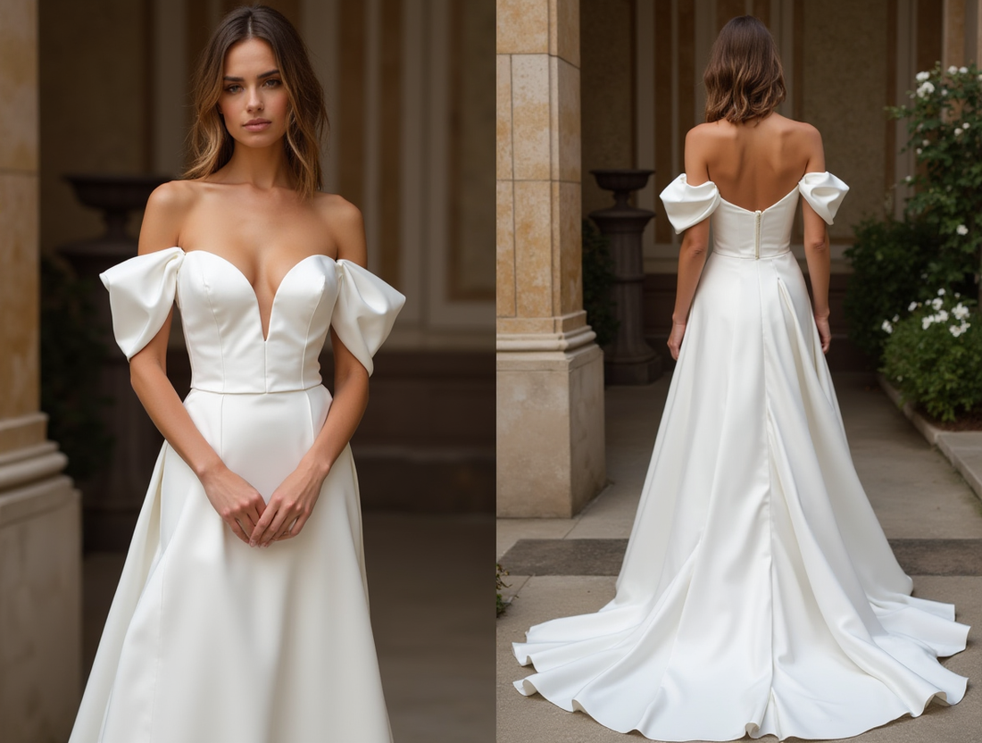 A-Line White Wedding Dress with Silk Details for a Luxurious, Soft Touch