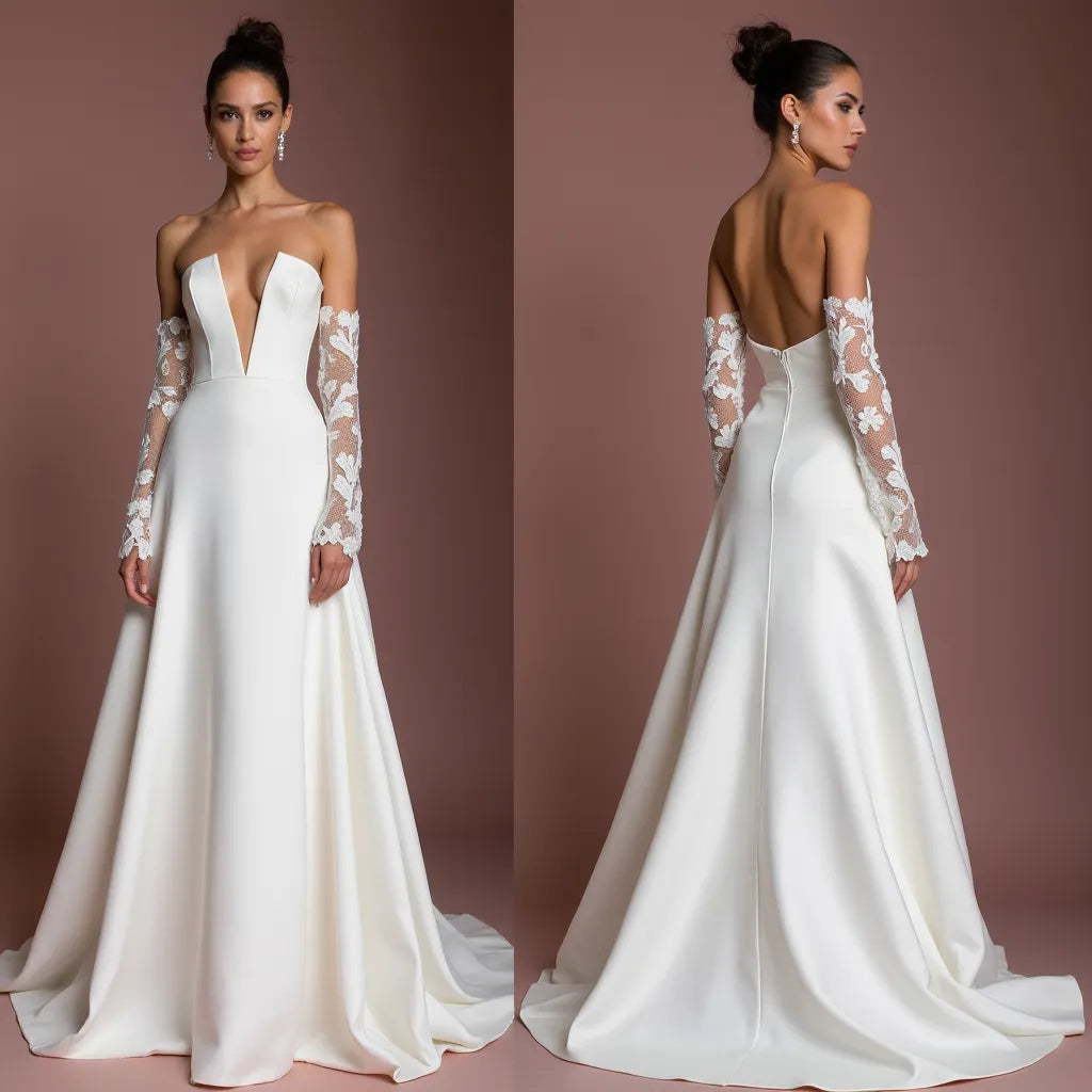 Elegant A-Line Gown with a Sweetheart Neckline for a Timeless Look