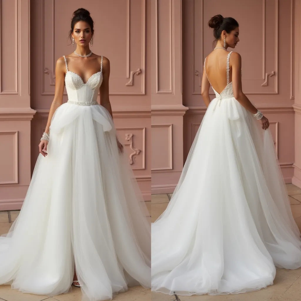 Royal-Inspired Princess Wedding Dress with Stunning Embellishments